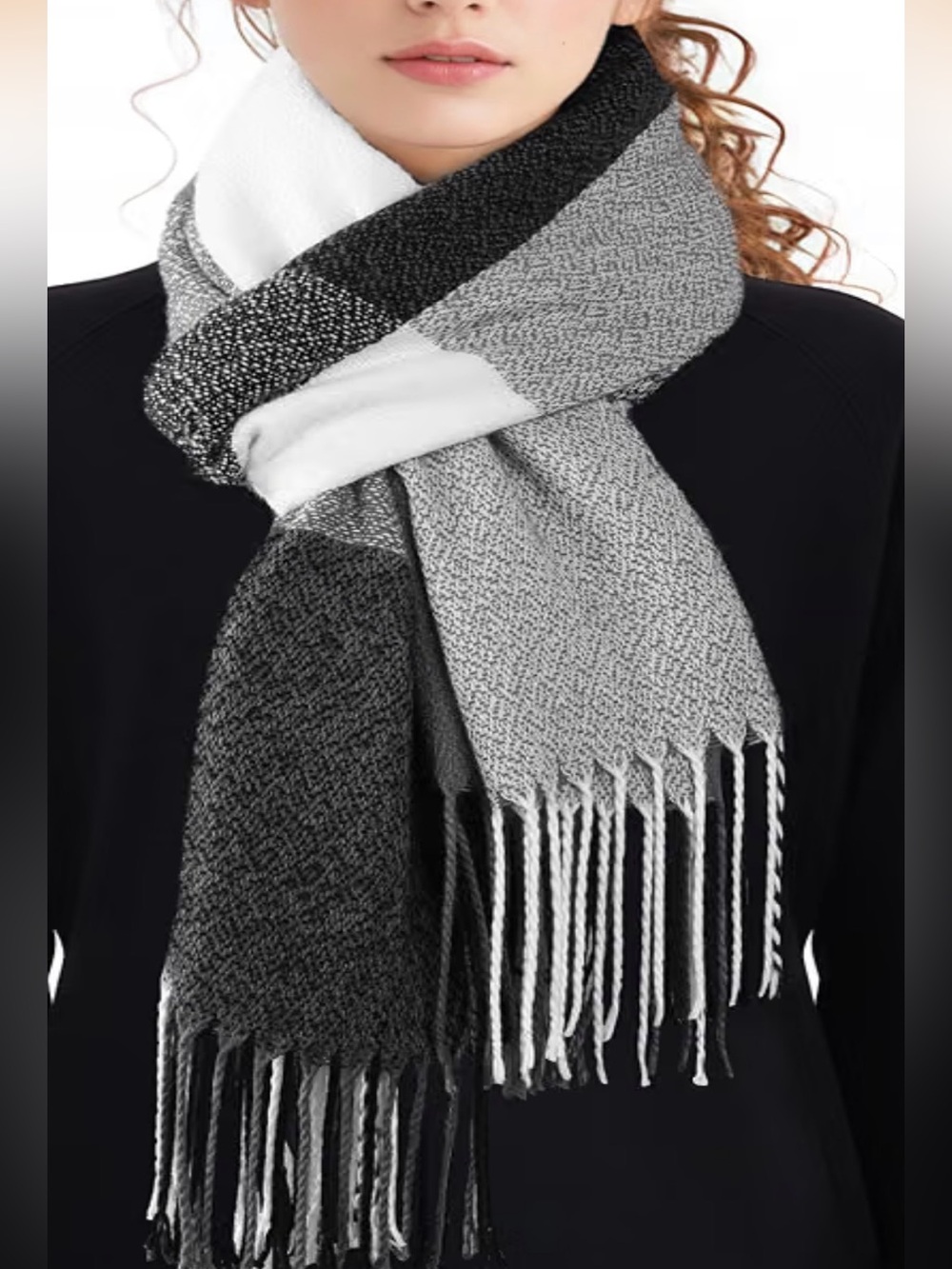 Fall winter -Plaid Fringe 🧣 scarf in Olive Green & Coral #winter #prada #gucci